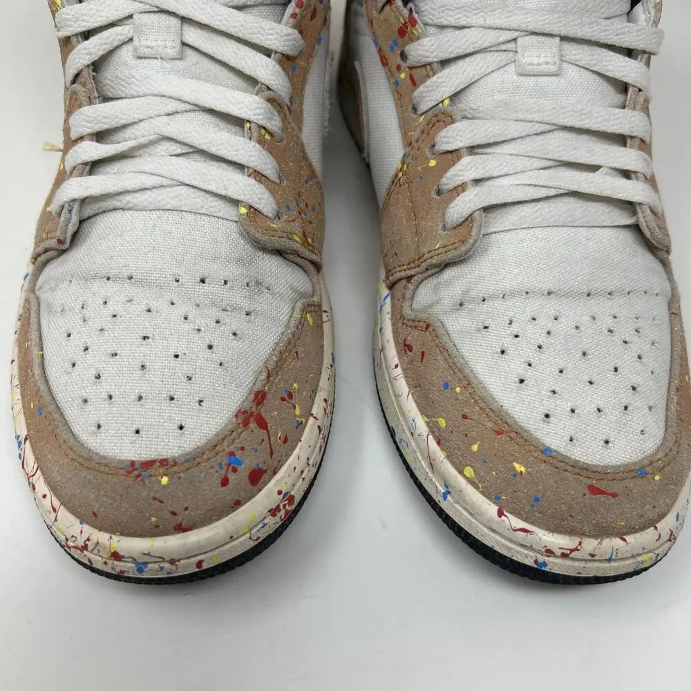 Size 10 - Air Jordan 1 SE Mid Brushstroke Paint Splatter